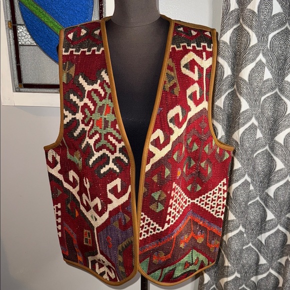 Kilim Turkish Tapestry Vest/ Waistcoat - Picture 2 of 8